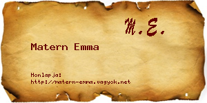 Matern Emma névjegykártya